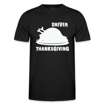 Dîner de dinde de Thanksgiving du chauffeur - T-shirt sport Homme - noir - Devant - AI Model Male 178 dark (178cm)