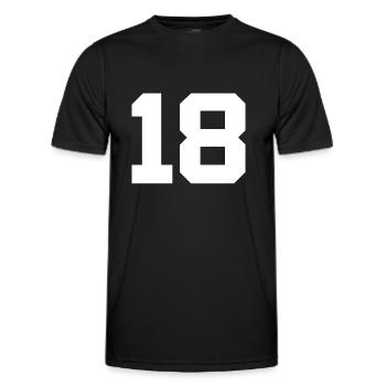 Anzahl 18 - Männer Funktions-T-Shirt - Schwarz - Vorne - AI Model Male 178 dark (178cm)