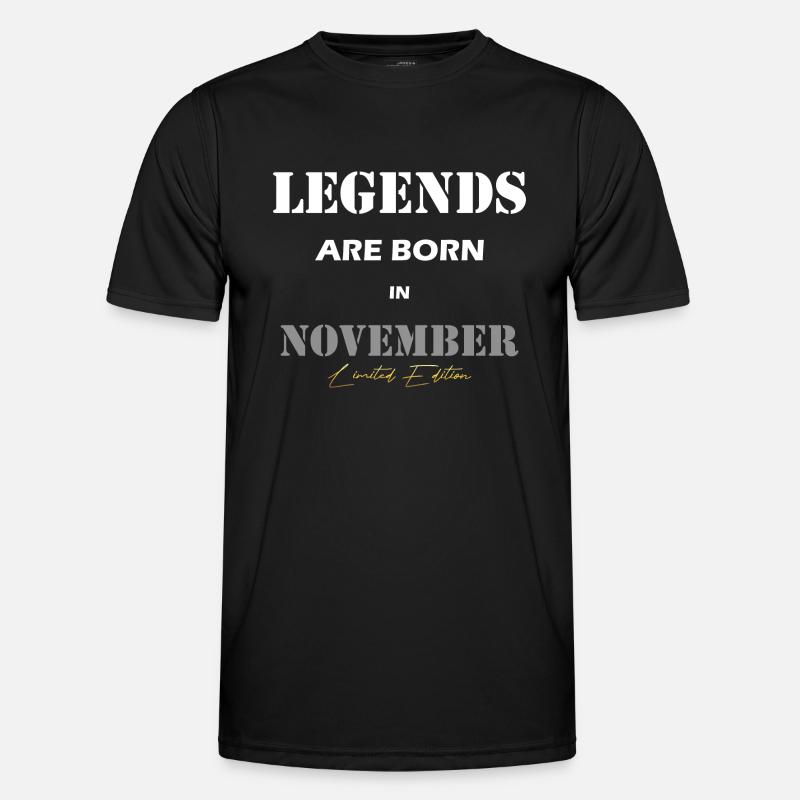 November Legends Geschenk white - Männer Funktions-T-Shirt - Schwarz