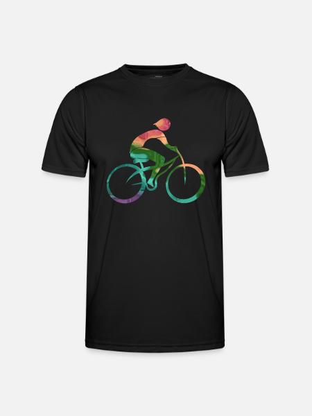 Radfahrer - Männer Funktions-T-Shirt - Schwarz