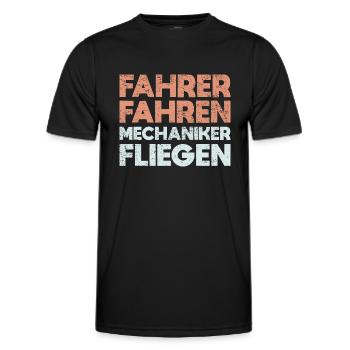 Fahrer Fahren, Mechaniker Fliegen - Männer Funktions-T-Shirt - Schwarz - Vorne - AI Model Male 178 dark (178cm)