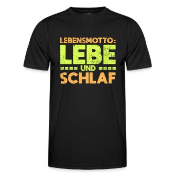 Lebensmotto: Lebe Und Schlaf - Männer Funktions-T-Shirt - Schwarz - Vorne - AI Model Male 178 dark (178cm)