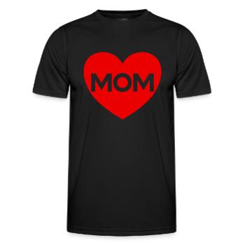 Rotes Herz transparente Mama - Männer Funktions-T-Shirt - Schwarz - Vorne - AI Model Male 178 dark (178cm)