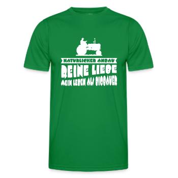 Lustiger Bio Landwirtschaft Spruch Biobauer - Männer Funktions-T-Shirt - Kelly Green - Vorne - AI Model Male 178 dark (178cm)