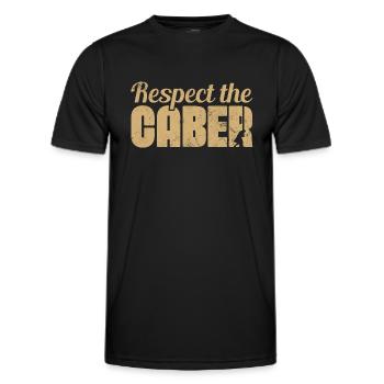 Respect The Caber Wood Trunk Tossing Lumber Sports - Männer Funktions-T-Shirt - Schwarz - Vorne - AI Model Male 178 dark (178cm)