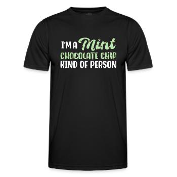 Ich bin ein Minz-Schokoladen-Chip-Typ - Männer Funktions-T-Shirt - Schwarz - Vorne - AI Model Male 178 dark (178cm)