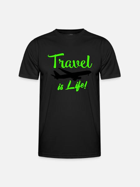 travel is life - Men's Functional T-Shirt - black