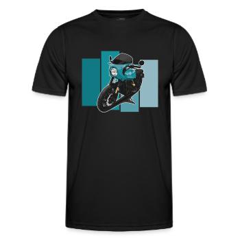 Bobber // Personnalisé // Moto - T-shirt sport Homme - noir - Devant - AI Model Male 178 dark (178cm)