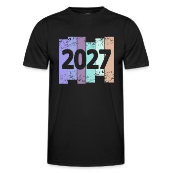 2027 - Men's Functional T-Shirt - black - Front - AI Model Male 178 dark (178cm)
