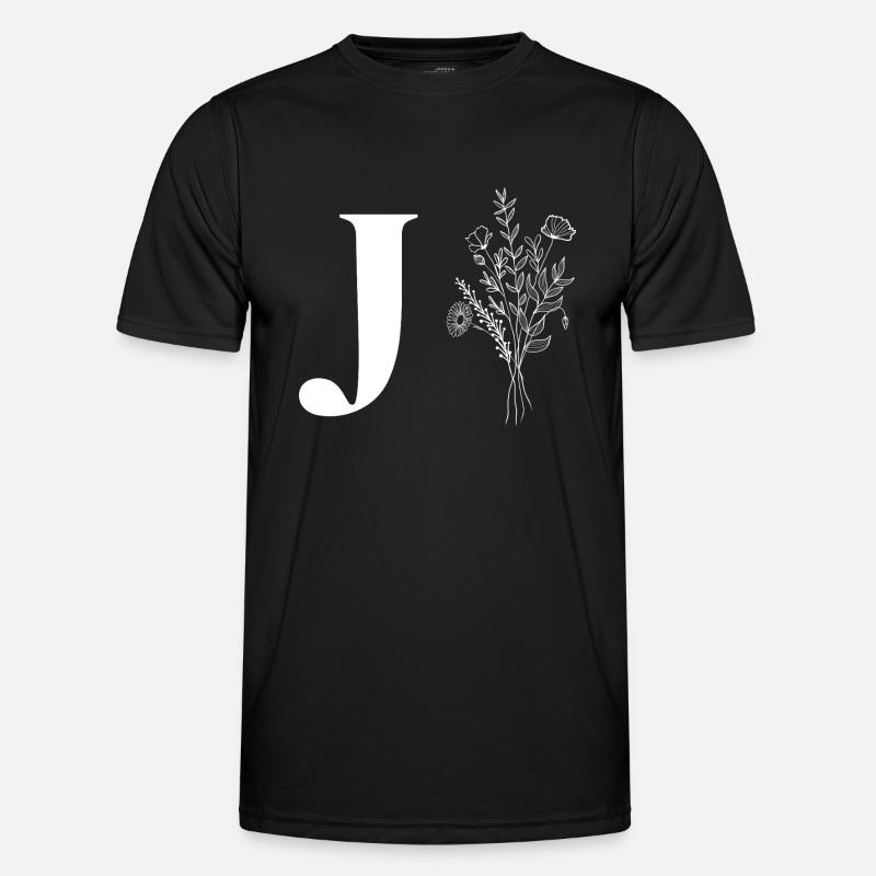 Minimalist flowers - Men's Functional T-Shirt - black