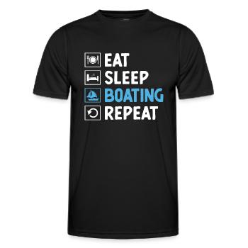 Eat Sleep Boating Paddle Boat - Men's Functional T-Shirt - black - Front - AI Model Male 178 dark (178cm)