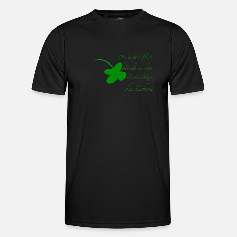 Glück - Männer Funktions-T-Shirt - Schwarz