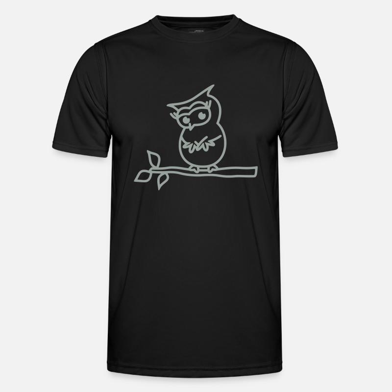 Süße Eule - Männer Funktions-T-Shirt - Schwarz
