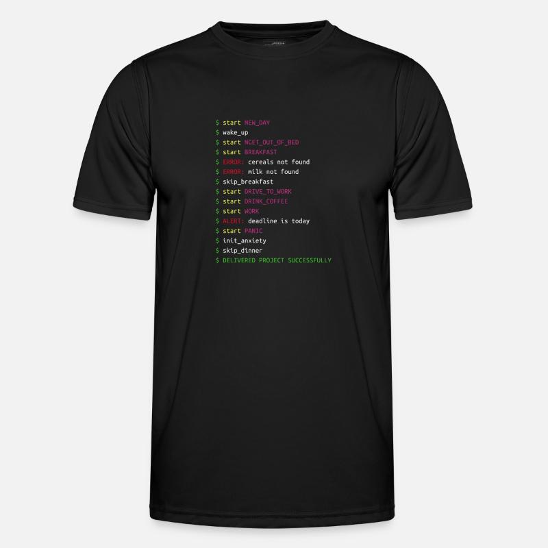 Journée dans la vie d'un programmeur | Coding Geek Gift - T-shirt sport Homme - noir