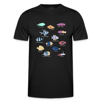 Saltwater aquarium tropical fish - Men's Functional T-Shirt - black - Front - AI Model Male 178 dark (178cm)
