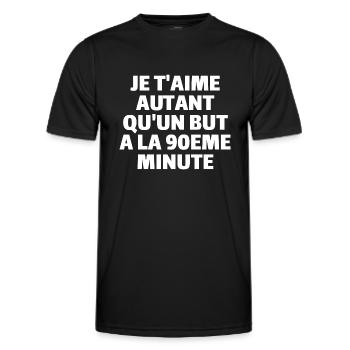 Je t'aime autant qu'un but à la 90eme minute - T-shirt sport Homme - noir - Devant - AI Model Male 178 dark (178cm)