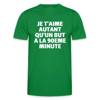 Je t'aime autant qu'un but à la 90eme minute - T-shirt sport Homme - vert - Devant - AI Model Male 178 dark (178cm)