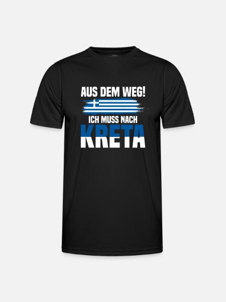 Aus dem Weg Kreta Griechenland Urlaub - Männer Funktions-T-Shirt - Schwarz