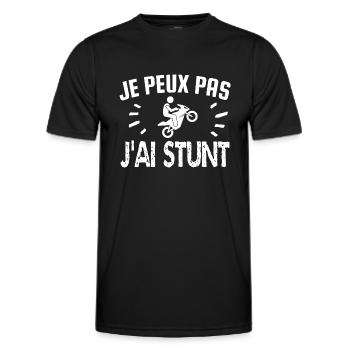je peux pas j'ai stunt - T-shirt sport Homme - noir - Devant - AI Model Male 178 dark (178cm)