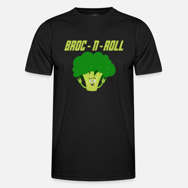 Broc n Roll Vegetable Broccoli - Men's Functional T-Shirt - black