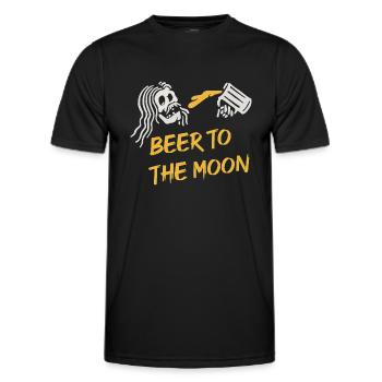 Bière à la Lune Boire de la bière - T-shirt sport Homme - noir - Devant - AI Model Male 178 dark (178cm)