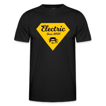 Electric since 2023 - Men's Functional T-Shirt - black - Front - AI Model Male 178 dark (178cm)
