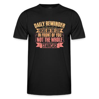 Daily Reminder Inspirational Affirmation A - Men's Functional T-Shirt - black - Front - AI Model Male 178 dark (178cm)