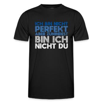 Ich Bin Nicht Perfekt, Aber Zumindest Bin... - Männer Funktions-T-Shirt - Schwarz - Vorne - AI Model Male 178 dark (178cm)