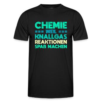 Chemie: Weil Knallgas-Reaktionen Spaß Machen - Männer Funktions-T-Shirt - Schwarz - Vorne - AI Model Male 178 dark (178cm)