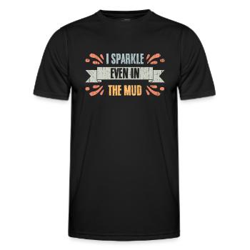Retro I Sparkle Even In The Mud For Mud Runners - Men's Functional T-Shirt - black - Front - AI Model Male 178 dark (178cm)