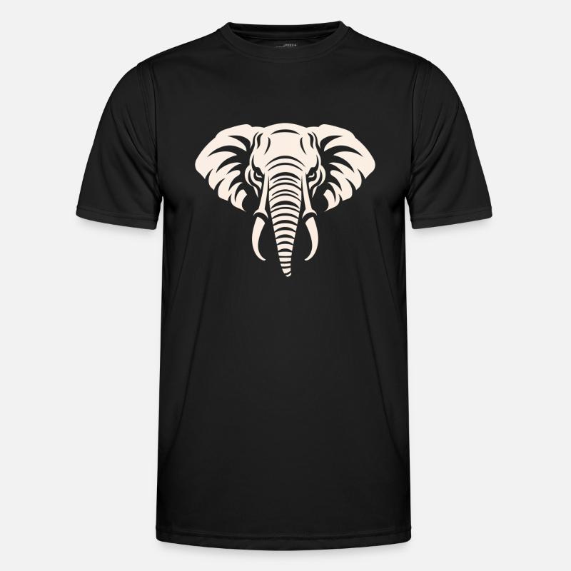 Elefant - Männer Funktions-T-Shirt - Schwarz