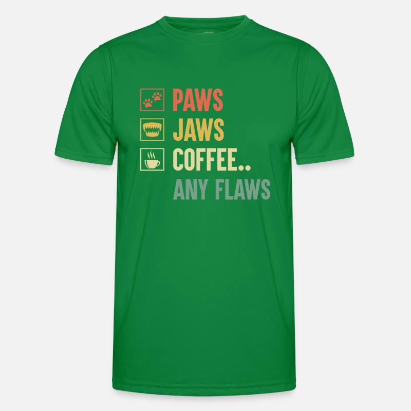 Paws Jaws Coffee Any Flaws Caffeine Lover Boxer Men's Functional T-Shirt
