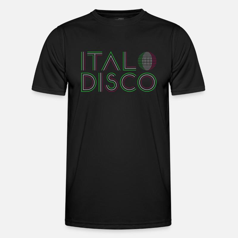 Italo Disco - Männer Funktions-T-Shirt - Schwarz