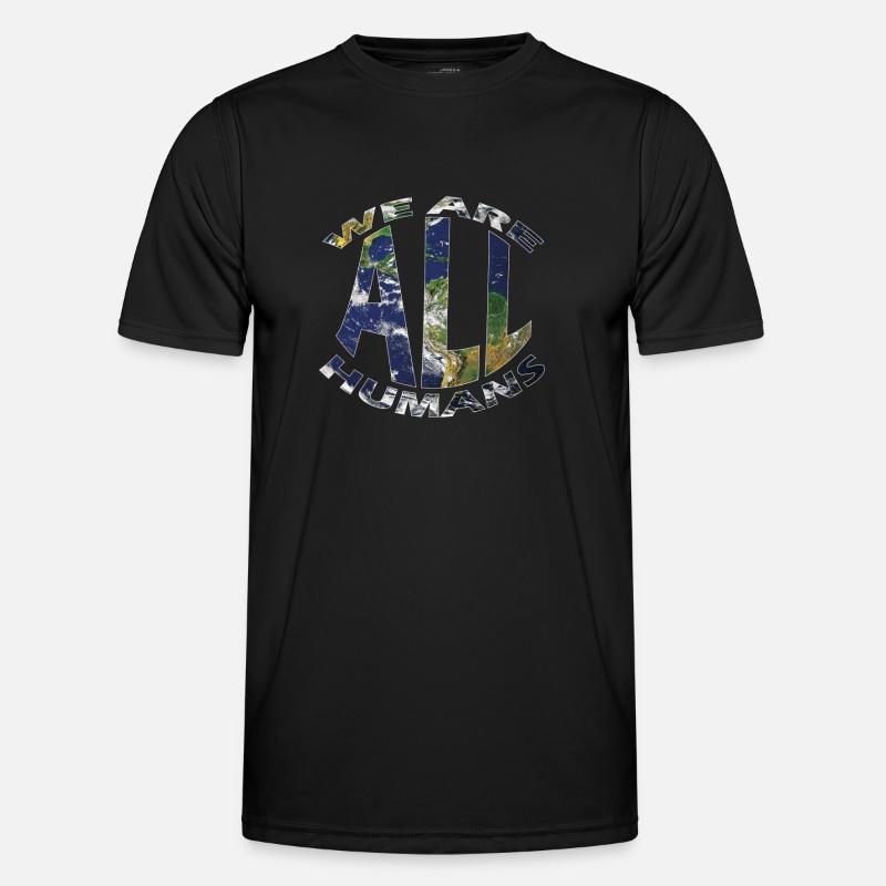 We are all human - Men's Functional T-Shirt - black