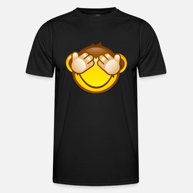 Smiley Monkey No Seeing - Men's Functional T-Shirt - black