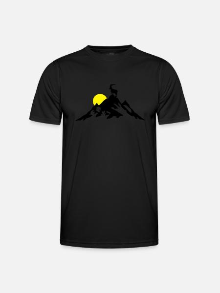 Mountain and Ibex at Sunrise - T-shirt sport Homme - noir