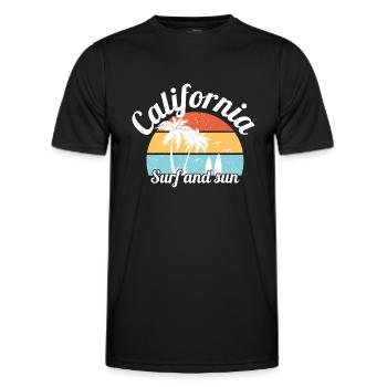 kalifornische Brandung und Sonne - Männer Funktions-T-Shirt - Schwarz - Vorne - AI Model Male 178 dark (178cm)