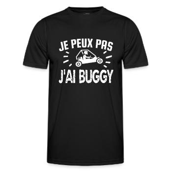 je peux pas j'ai buggy - T-shirt sport Homme - noir - Devant - AI Model Male 178 dark (178cm)