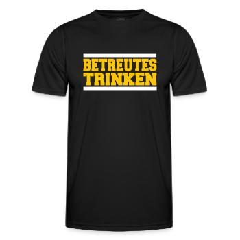 Betreutes Trinken - Männer Funktions-T-Shirt - Schwarz - Vorne - AI Model Male 178 dark (178cm)
