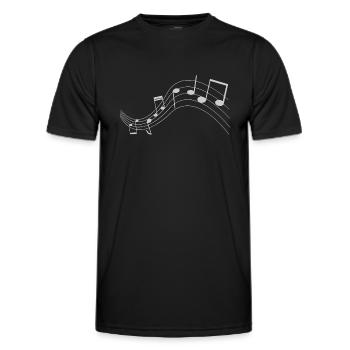 Music, musical, musical notes - Men's Functional T-Shirt - black - Front - AI Model Male 178 dark (178cm)