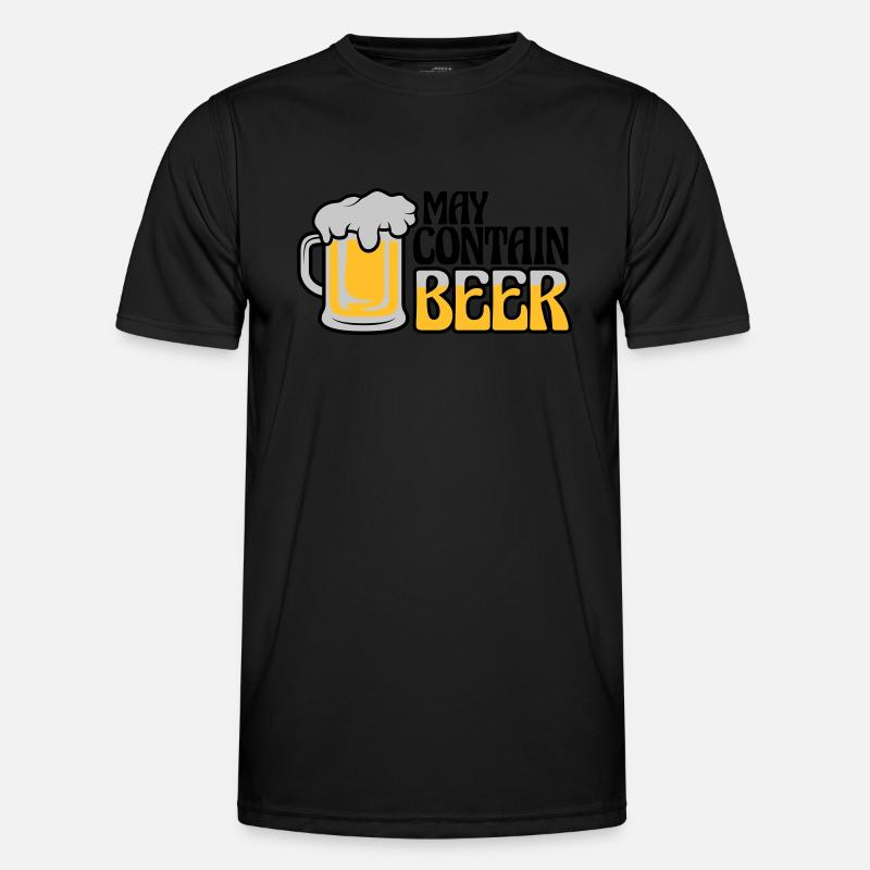 May Contain Beer Spruch - Männer Funktions-T-Shirt - Schwarz