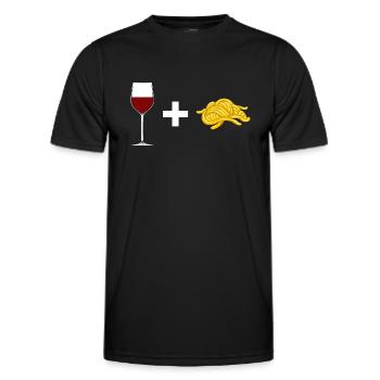 Vin Rouge Et pâtes - T-shirt sport Homme - noir - Devant - AI Model Male 178 dark (178cm)
