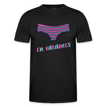 en vacances maillot de bain femme été vacances - T-shirt sport Homme - noir - Devant - AI Model Male 178 dark (178cm)
