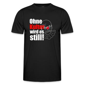 Ohne Kultur wird es still! - Männer Funktions-T-Shirt - Schwarz - Vorne - AI Model Male 178 dark (178cm)