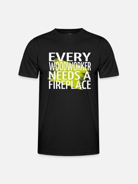 scie de charpentier bûcheron - T-shirt sport Homme - noir