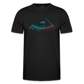 peak level meter - Men's Functional T-Shirt - black - Front - AI Model Male 178 dark (178cm)