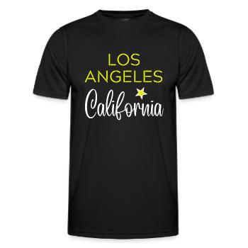 Los Angeles California - T-shirt sport Homme - noir - Devant - AI Model Male 178 dark (178cm)