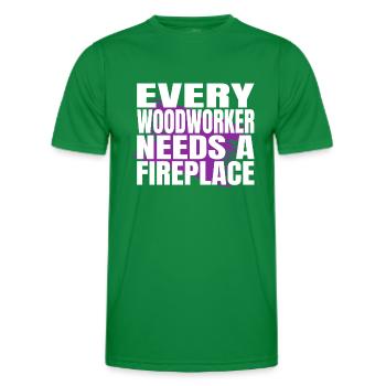 cool logging lumberjackwoodworking carpenter - Men's Functional T-Shirt - kelly green - Front - AI Model Male 178 dark (178cm)