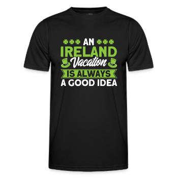 Irland Urlaub Irisch Irische Flagge Geschenk - Männer Funktions-T-Shirt - Schwarz - Vorne - AI Model Male 178 dark (178cm)