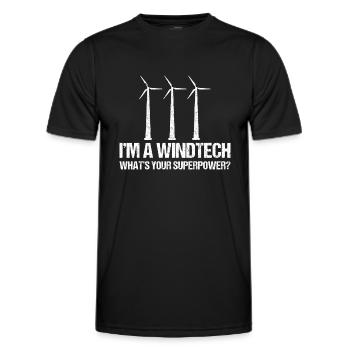Technicien d’éolienne énergie éolienne de parc éolien - T-shirt sport Homme - noir - Devant - AI Model Male 178 dark (178cm)
